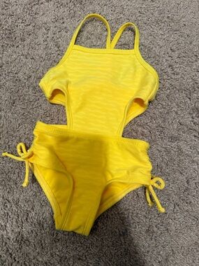 Bright Yellow Cutout One-Piece Swimsuit- 12 month- never used